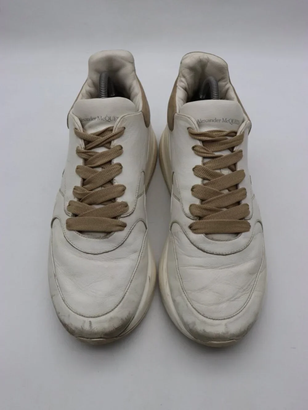 Alexander McQueen Oversized Runner Men's Size EU 44 White Leather Sneakers - Picture 2 of 15